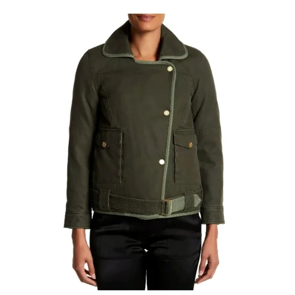 NEW Zadig & Voltaire Olive Green Kawa Parka Jacket SMALL - Picture 5 of 8